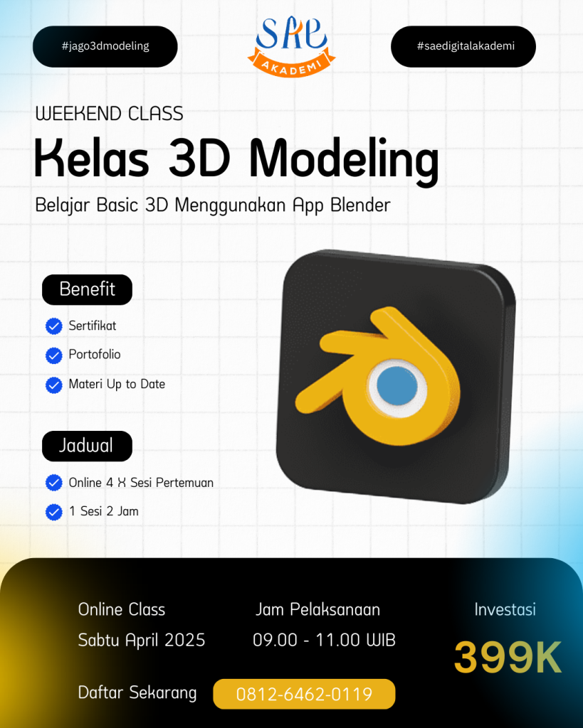 Kelas 3d modeling Kelas 3d modeling di medan, kelas blender di medan, workshop 3d modeling di medan, workshop blender di medan