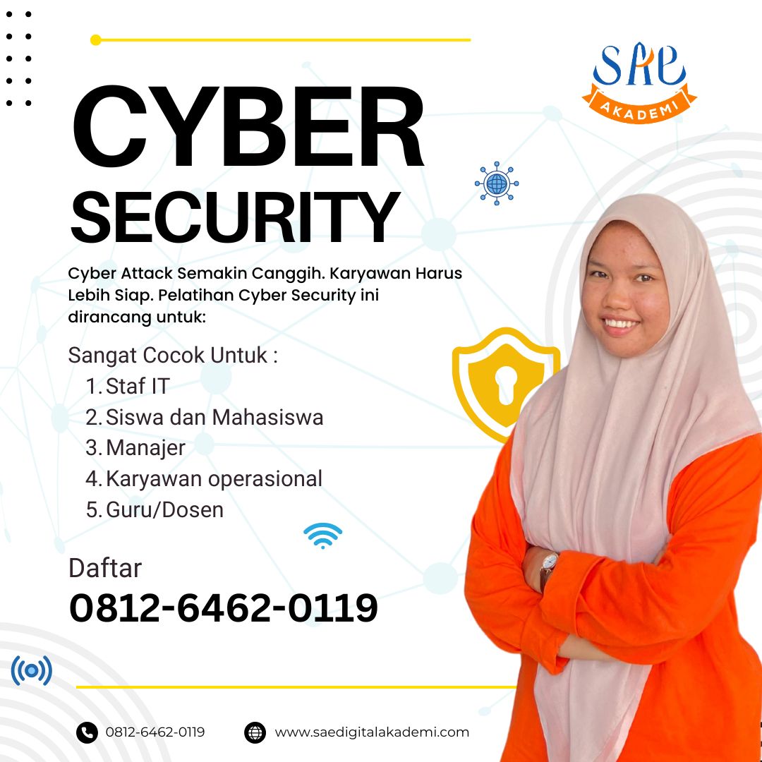 kursus cyber security, pelatihan cyber security di Medan, belajar keamanan siber Medan, kelas hacking etis, pelatihan keamanan jaringan Medan, bootcamp cyber security Indonesia, kelas cyber security offline, pelatihan IT security Medan, kursus keamanan digital bersertifikat